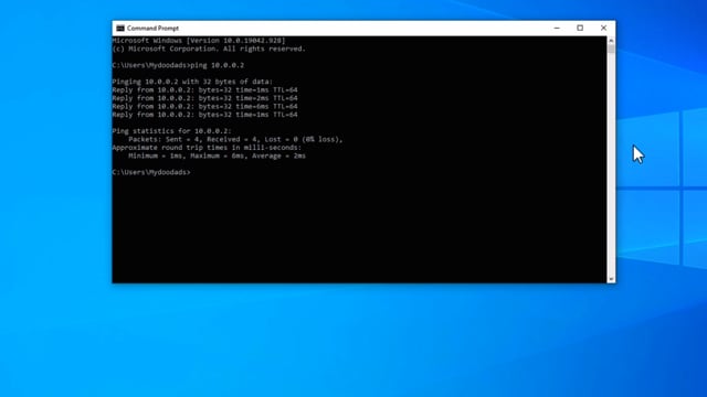 Run a Ping test from Windows