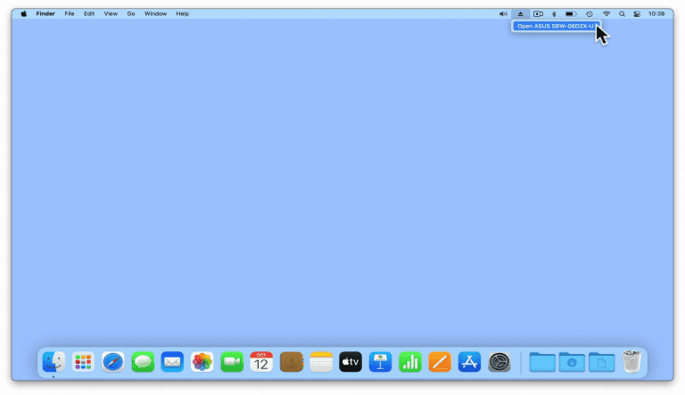 How to add an Eject button to the menu bar of macOS