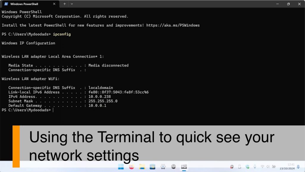 quickly find your IP address