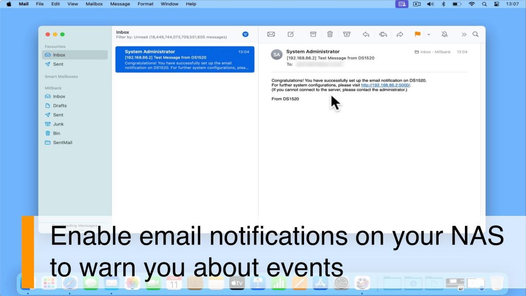 Synology NAS notifications