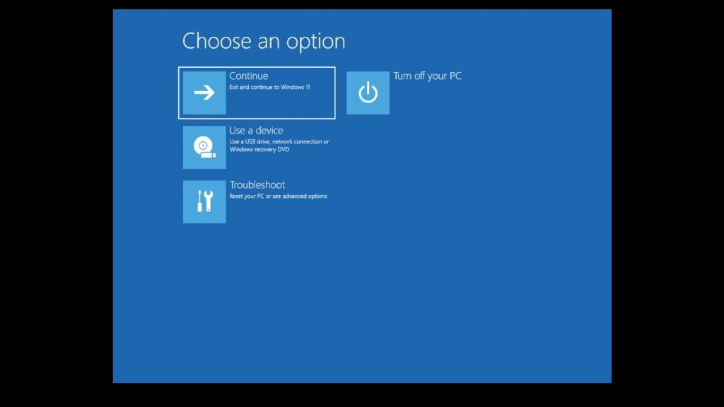 Windows advanced startup
