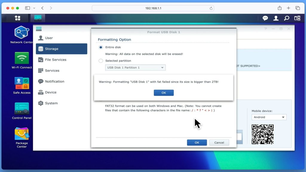 usb storage on router