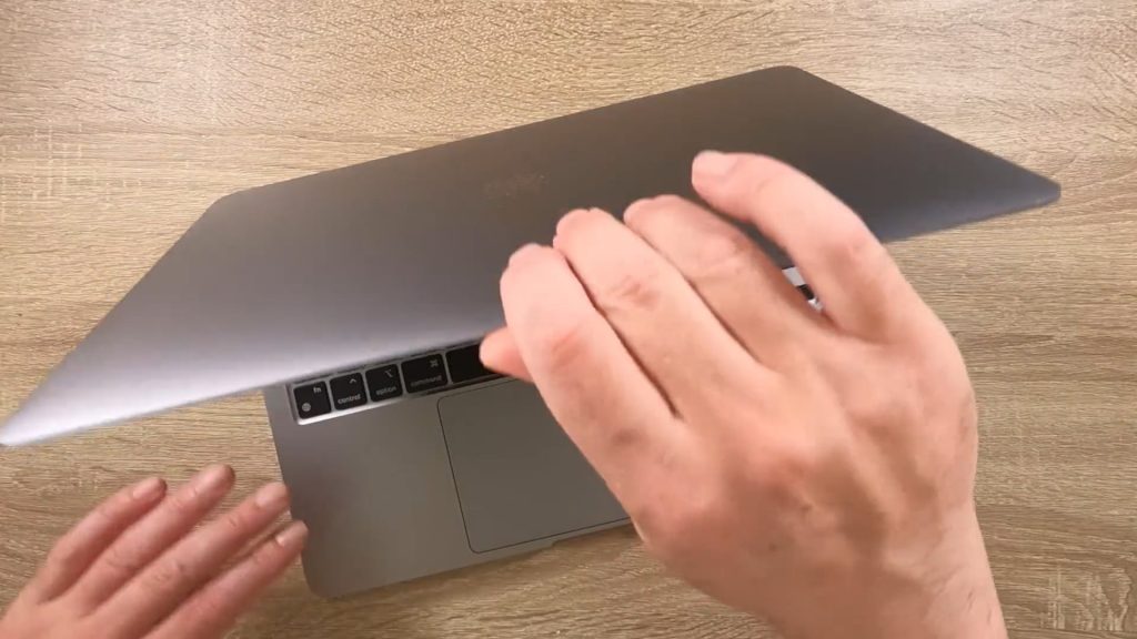 Open laptop lid